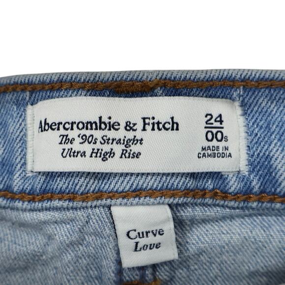 NWT Abercrombie & Fitch Curve Love Ultra High Rise '90s Straight Jean 24/00 S - Picture 6 of 9